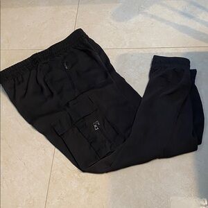 Woman’s Rudsak Black Suki Satin Joggers Pants Elastic Waist and Cuffs Med